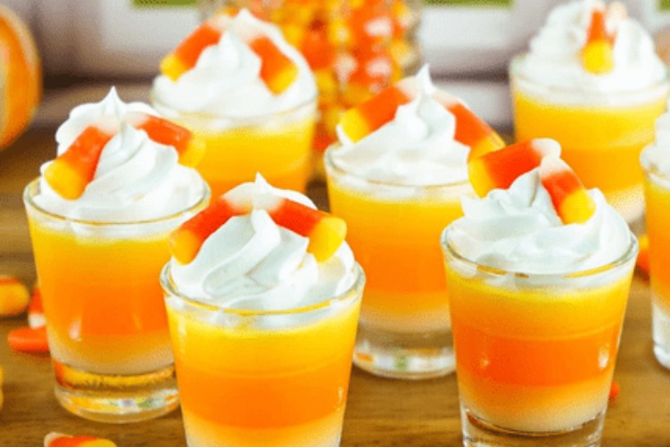 Delicious Candy Corn Shots prepared by COOX